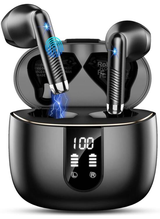 Auriculares Inalámbricos Bluetooth 5.4, 2026 Auriculares Bluetooth con HiFi Estéreo, HD Mic Cascos Inalambricos Bluetooth con Reducción de Ruido, 56H, USB-C, Control Táctil, IP7 Impermeable Audifonos