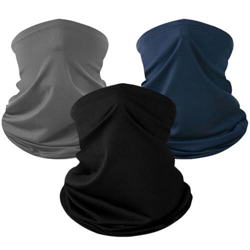 DYSWTUE 3 Piezas Braga Cuello, Bandana Multifuncionales, Polainas para el Cuello con Tubo Elástico, Transpirable Calentador de Cuello, para Deportes, Ciclismo, Senderismo y Esquí