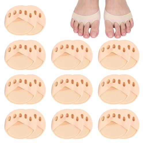 10 Pares Metatarsianas, Almohadillas del Antepié, Almohadillas Metatarsianas para Pies de Tela, Plantillas para Pies, Ampollas, Callosidades y Dolor en el Antepié