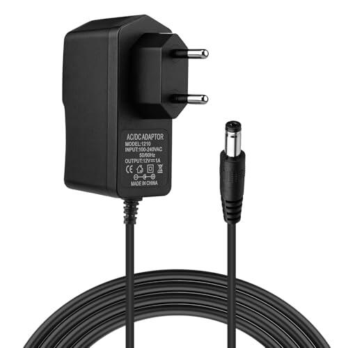 12V 1A Alimentador, Adaptador de Corriente AC 100-240V 50/60Hz con Conector DC 5.5 x 2.5mm para Tiras LED, Cámara CCTV, Router, TV Box