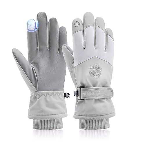 Yadiraom Guantes de esquí para mujer, impermeables, guantes de invierno para mujer, guantes cálidos de invierno, guantes térmicos, resistentes al viento, guantes deportivos para snowboard, esquí
