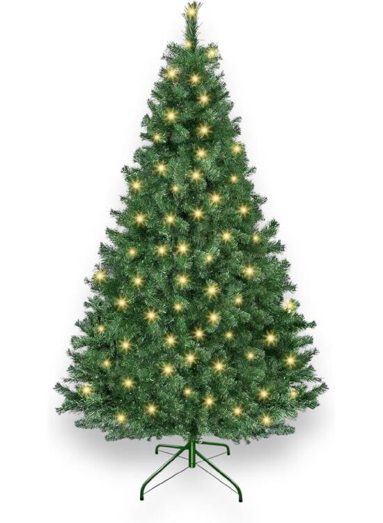 TIENDA EURASIA - Arbol de Navidadl | Efecto Realista | Verde Clásico | Estructura de Metal con Pie Metálico | Medidas 150-180 cm (180 cm 245 Luces 800 Ramas)