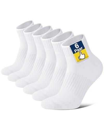 Niofind pack 6 pares calcetines deporte hombre y mujer de algodón transpirables, calcetines deporte hombre acolchados para running, fitness y uso diario