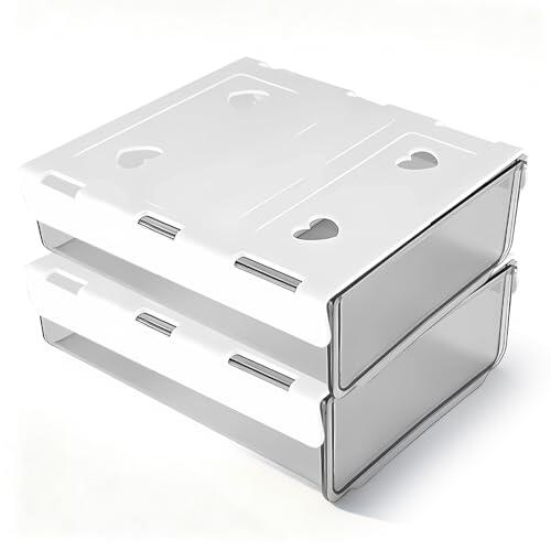 2 cajones debajo del escritorio, caja de cajones ocultos, cajones autoadhesivos, debajo de la mesa, escritorio, para oficina, mesa o escuela (21 x 17,5 x 6,5 cm)