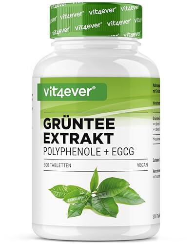 Extracto de Té Verde 300 Comprimidos - Alta Dosis con 2000 mg de Extracto de Té Verde, 300 mg de EGCG y 1000 mg de Polifenoles por Dosis diaria - Green Tea - Vegano - Sin aditivos innecesarios