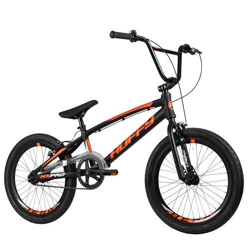 HX Pro - Bicicleta BMX de Carreras de Aluminio de 20 Pulgadas, Color Negro y Naranja