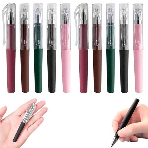 Bolígrafos de gel miniatura 10 unidades, bolígrafos de gel 0.5mm, mini bolígrafos portátiles para niños y adultos, ideales para oficina, escuela y hogar, escritura fluida y rápida, con clip para