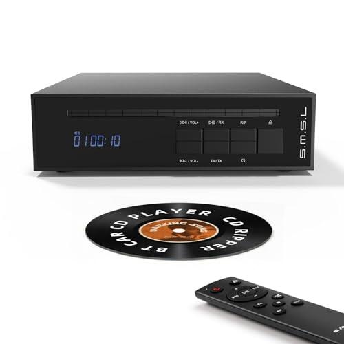 SMSL PL20 Reproductor de CD HiFi para Casa, con Función de Ripping de CD, Bluetooth para Auto, 2 chips CS43131, Entrada USB/Bluetooth, Salidas RCA/BT/3,5 mm/4,4 mm Balanceada/Óptica Digital/Coaxial