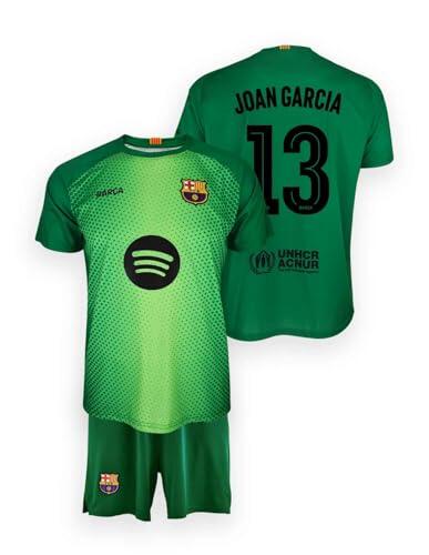 FC Barcelona Equipación de Portero Niños Temporada 25/26, Camiseta y Pantalón Verde, Réplica Oficial Joan Garcia, Unisex, 10 Años