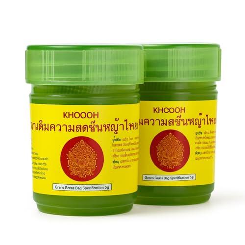 Inhalador Nasal tailandés Herbal Pack 2 uds (2 x 5 g) – Stick Mini mentolado portátil para Viaje, Coche y Oficina – aromaterapia para sensación de respiración más despejada