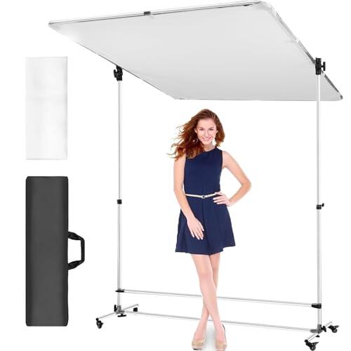 Kit difusor de luz para fotografía con marco giratorio de 360°, ruedas y soporte ajustable para hacer películas y uso en estudios