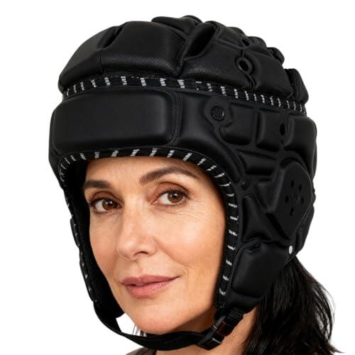 Football Helmet Soft Adjustable – Sturdy Padded Reflective Soccer Youth, Adults Baseball Ice Hockey, Skiing Cycling Martial Art Competition | Multipurpose Outdoor Indoor Utility Portable
