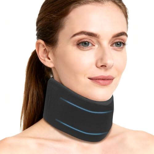 Goldeer Collarín Cervical Ergonómica - Collarines Cervicales Ajustable, Aliviar el Dolor y la Presión en el Cuello,Ideal para Dormir, Viajes y Trabajo de Oficina,Hombres Mujeres (M,32-40cm)