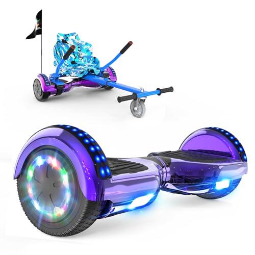 RCB Hoverboard 6.5" Auto-Equilibrio para Niños, de Auto-Equilibrio Hoverboards con Luces Led Integradas y Bluetooth, Hoverkart Go-Kart, Regalo para Niños y Adultos