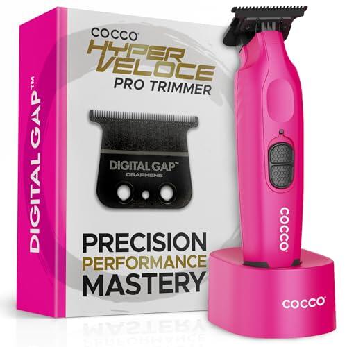 Cocco Hyper Veloce Pro - Recortadora digital, bordeadora de hoja de grafeno, motor BLDC sin escobillas de alto par, inalámbrico, diseño totalmente metálico, batería de iones de litio, base de carga