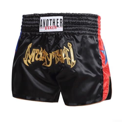 Pantalones cortos de Muay Thai para adultos, diseño unisex ideal para entrenamiento de boxeo (2XL, negro)