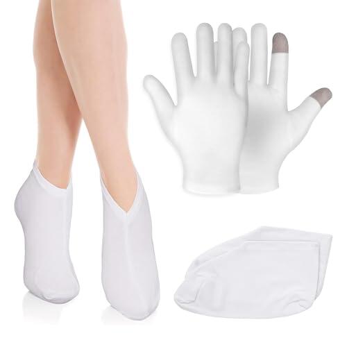 ARYIMYDP 2 Pares De Guantes Hidratantes Durante La Noche, Guantes De Pantalla Táctil, Tratamiento De Balneario De Manos Con Loción Para Dormir, Reparación De Piel Seca, Áspera Y Agrietada, Curación