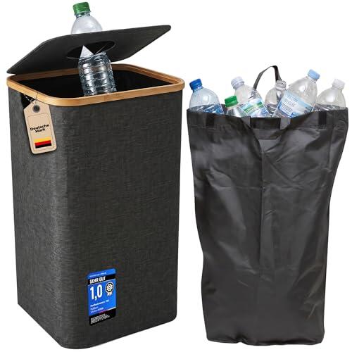 MySalvora 100 litros para botellas de depósito – Bolsa de reciclaje plegable con bolsa de transporte – 30 – 50 botellas – Bolsa de plástico y poliéster resistente