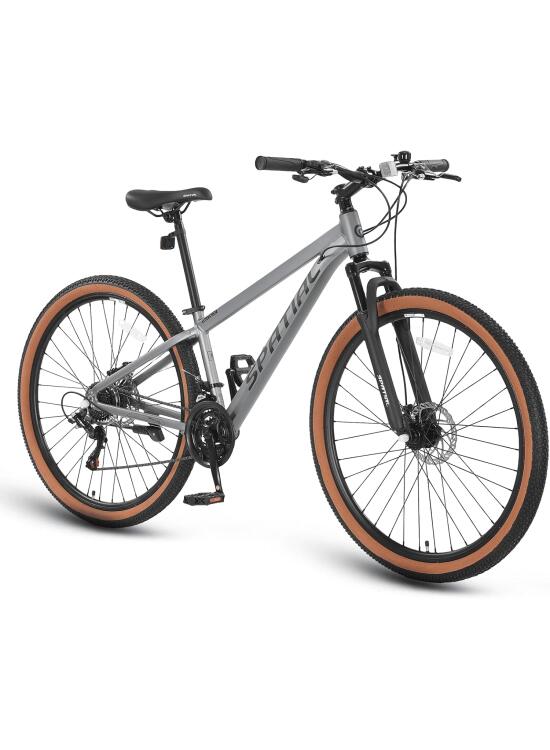 SPATIAL Bicicleta de montaña, 24/26/27,5/29 Pulgadas, 21/8 velocidades, Frenos de Disco Dobles, Asiento ergonómico Ajustable para Hombres, Mujeres, Adultos