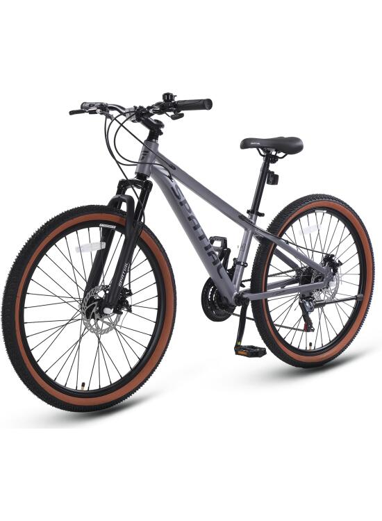 SPATIAL Bicicleta de montaña, 24/26/27,5/29 Pulgadas, 21/8 velocidades, Frenos de Disco Dobles, Asiento ergonómico Ajustable para Hombres, Mujeres, Adultos