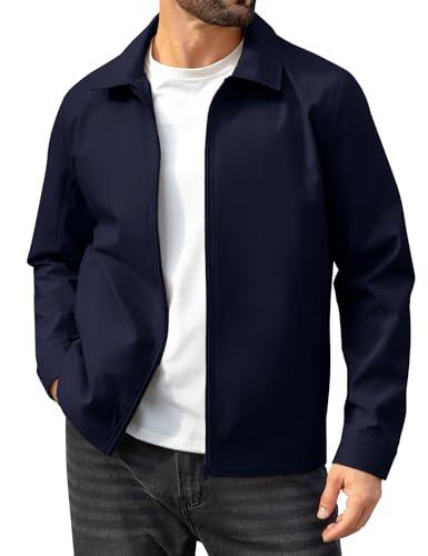 Voqeen Cazadora Hombre Entretiempo Chaquetas Casual Ligeras Repelentes al Agua Primavera Verano Chaqueta Bomber Cortavientos Informal Con Cuello y Cremallera Completa Abrigo de Golf Para Exteriores