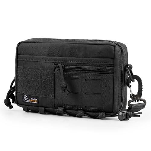 Mardingtop MOLLE - Bolsa organizadora universal EDC con inserto extraíble y correa para el hombro para equipo táctico, correr, ciclismo, camping y actividades al aire libre, Negro , 20.5 x 12 x 5.5