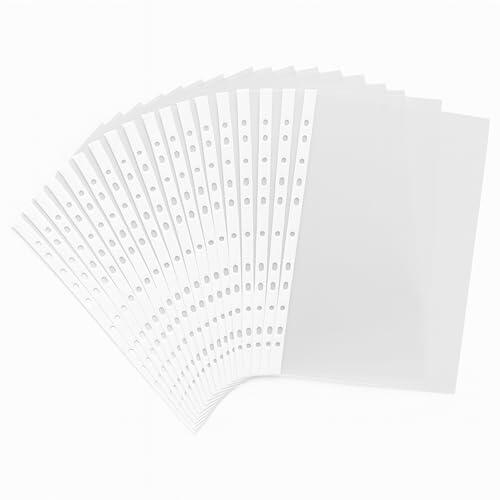 Fundas Transparentes A4 - Fundas Perforadas de Plástico Brillante con Perforación Universal para Archivador