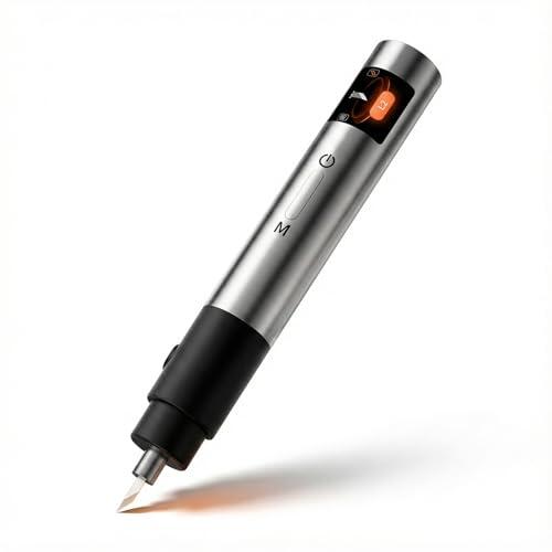 Elprico Cúter ultrasónico, 40 kHz 30 W, cuchillo ultrasónico con 3 niveles de velocidad, pantalla OLED, 50 cuchillas e iluminación LED para resina de plástico, impresiones 3D y proyectos de bricolaje