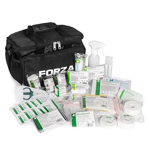 FORZA Bolsa de primeros auxilios | Bolsa de fisioterapia con compartimentos configurables - Ideal para equipos deportivos, entrenadores y clubes (club, con kit de primeros auxilios)