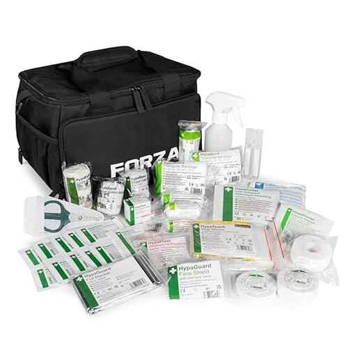 FORZA Bolsa de primeros auxilios | Bolsa de fisioterapia con compartimentos configurables - Ideal para equipos deportivos, entrenadores y clubes (Premium, con kit de primeros auxilios)