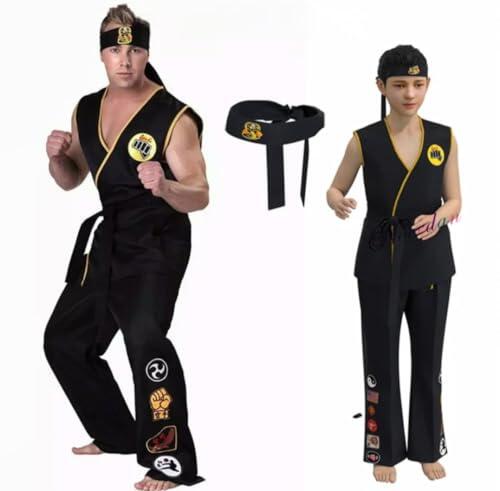 Uniforme de Karate Daniel Larusso negro, Negro, Kids 130-140
