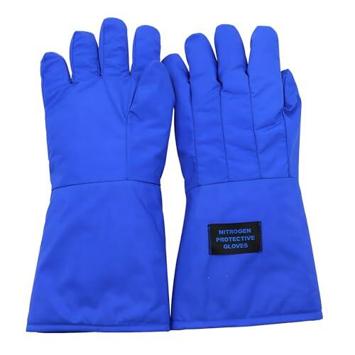 ThreeH Guantes anticongelantes para manejo de hielo seco, nitrógeno líquido, procesamiento de alimentos congelados, -260.0 °C, guantes criogénicos S, 38 cm