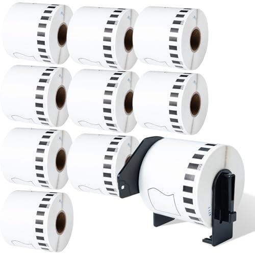 DK-22205 Etiquetas continuas de 62 mm x 30,48 m, 10 etiquetas DK22205, etiquetas autoadhesivas compatibles con Brother QL-800 820NWB 500 500BS 1060N 700 720NW 810W 1050N 1100NWB impresora de etiquetas