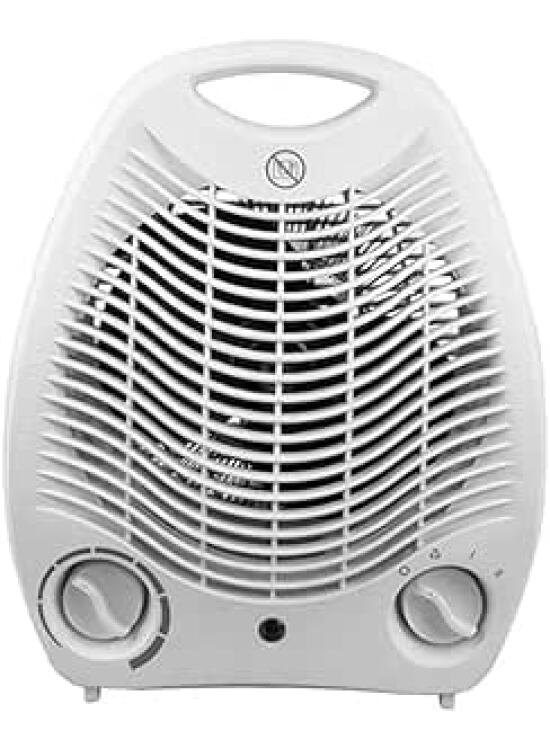 Calefactor Eléctrico 2000W, Calentador de Baño, Cocina y Habitación, Ideal para Superficies de hasta 20-25m², 3 Velocidades y Termostato Ajustable (Blanco 26025 Aire)