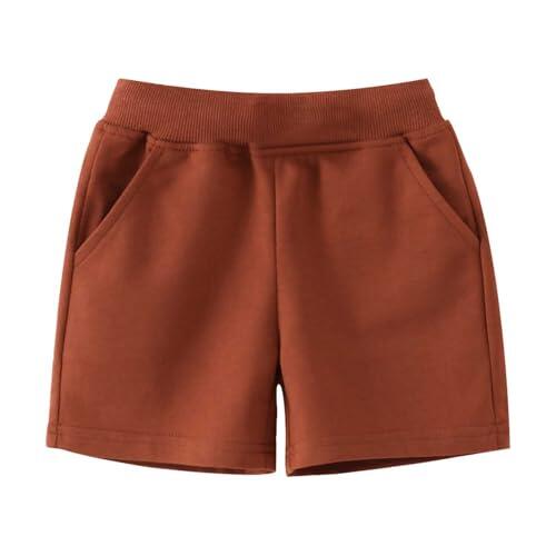 Generisch Pantalones cortos de verano para niños y niñas, pantalones cortos de playa, marrón, 4-5 años