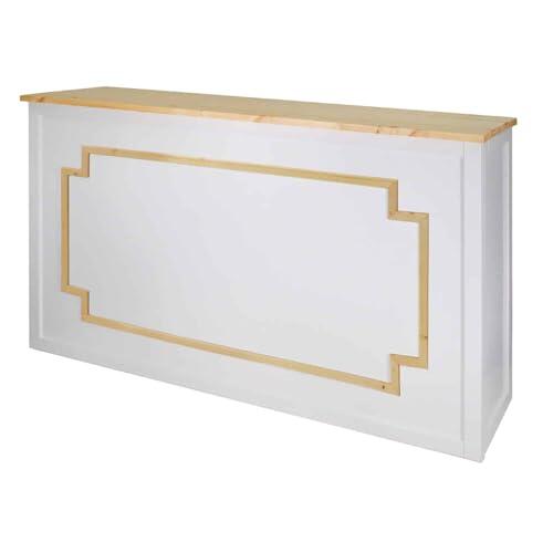 YORDAS Mostrador Plegable Cooler, Madera de Pino Blanco/Natural, 175 x 50 x 105 cm, Diseño Moderno con Balda Interior, Ideal para Eventos y Celebraciones