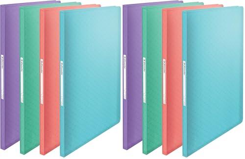 Esselte Cuaderno A4 con 40 Fundas de Plástico, Capacidad para 80 Hojas, Presentación y Almacenamiento de Documentos, Casa/Oficina, Patrón en Relieve, Gama Colour'Breeze, Color Variado, 626229