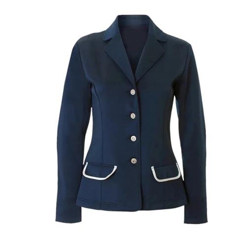 Ropa de equitación for mujer, chaqueta ecuestre manga larga, abrigo concurso, equipo for jinetes (niños y niñas) Para EquitacióN(Blue color,130)