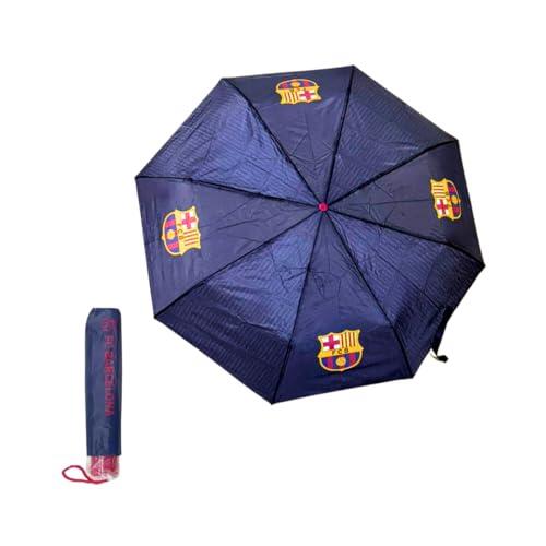 ARDITEX, Paraguas Fc Barcelona Niño, Paraguas Plegable, Regalo del Fc Barcelona, Fabricado en Poliéster, Plegable y Tematizado con Funda, Apertura Manual D 96cm, L 56cm, 8 Paneles