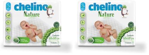 Chelino Nature, Cambiador infantil, 60x60, 25 unidades. (Paquete de 2)