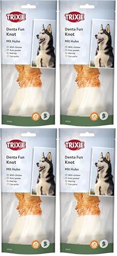 TRIXIE Knotted Chicken Chewing Bone para Perros (Paquete de 4)