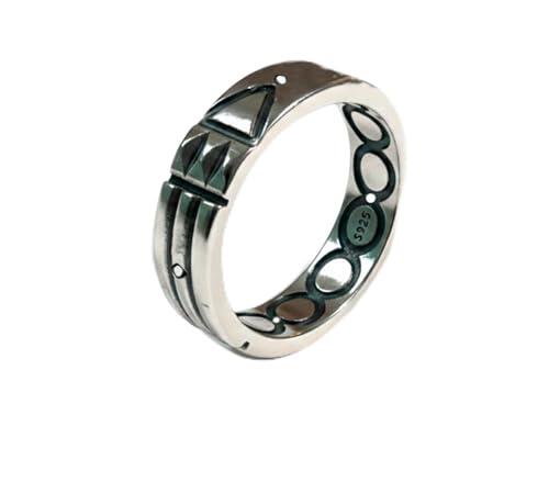 Only faith Anillo Atlante Original en Plata de Ley 925, Geometría Sagrada, Amuleto de Protección, Joyería Artesanal, Tallas 5 a 12 (7)