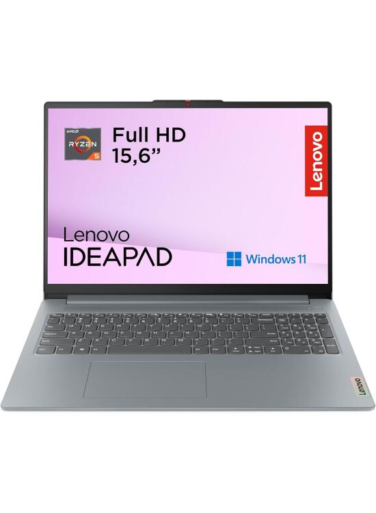 Lenovo IdeaPad Slim 3 Gen 8 – Ordenador Portátil 15.6" FHD (AMD Ryzen 5 7520U, 16 GB RAM, 512 GB SSD, Gráficos AMD Radeon 610M, Wi-Fi 6, Win 11 Home, Office Trial) Teclado QWERTY Español – Gris Ártico