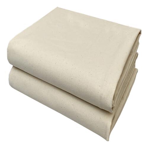 Tela Calicó 100% Algodón Natural Sin Blanquear 1 PCS 100% Algodón Natural Calico 200cm x 160cm Tela de Algodón Calico Resistente al Desgaste Tela Loneta para Coser Almohadas Bolsos(crema natural)