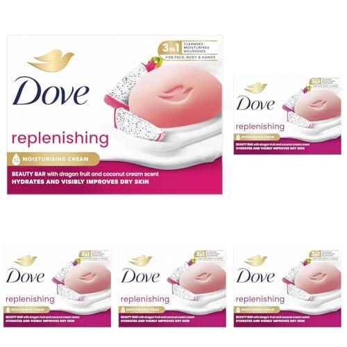 Dove jabón en pastilla Dragon Fruit para cara, cuerpo y manos, 90 g (Paquete de 5)