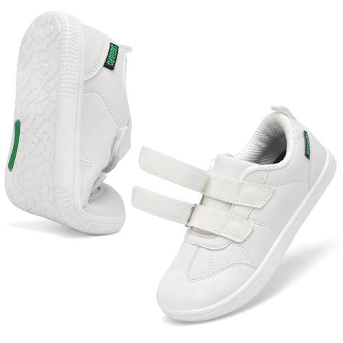 SAGUARO niños niña Zapatillas Barefoot Calzado Respetuoso Verano Zapatillas Minimalistas Deporte Bambas Drop Cero Zapatos Running para Actividades Escolares & al Aire Libre Blanco, Gr.28