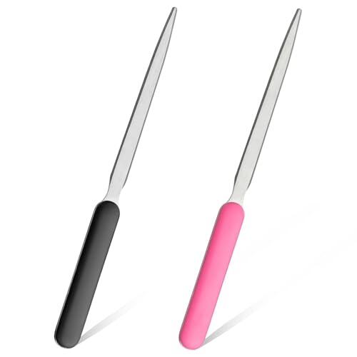 Funngy Abrecartas,2 PCS Abrecartas Espada de Acero Inoxidable con Mango de Plástico Cuchillo Cortador de Sobres Ligero y Magnético para Hombre Oficina Hogar y Suministros Escolares