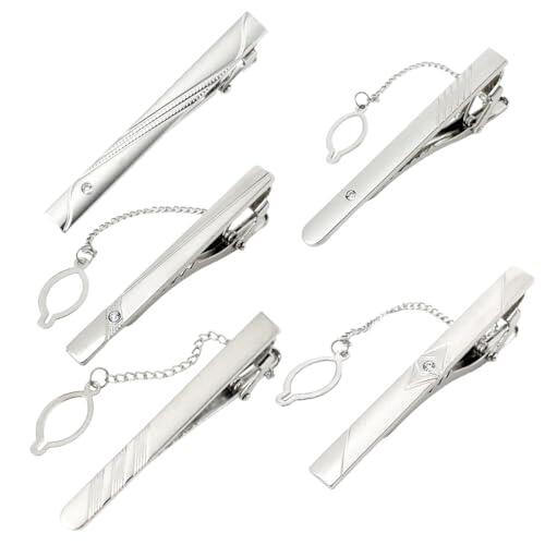 5 Piezas Pasador de Corbata Clip, para hombre, Hombre Clip Corbata,Pasadores de Corbata para Negocio, Clip de Corbata Clásicos, para Reunión de Negocios de Boda, Mejor Regalo para Esposo y Padre