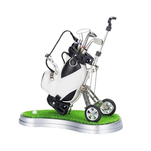 rongweiwang Recuerdo de minigolf con Carrito, decoración de Escritorio, Bolsa de minigolf única, portabolígrafos, Regalo para Enamorados. Medidas aproximadas del portabolígrafos: