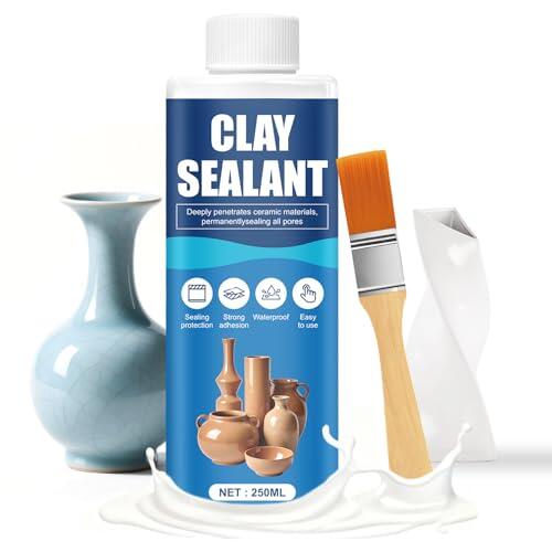 ALLONY Barniz Arcilla, Sellador Cerámica, Barniz Arcillas Secado al Aire, Brillante Impermeable, Previene Grietas, Ideal para arcilla, Cerámica, Porcelana y Manualidades, 250ML